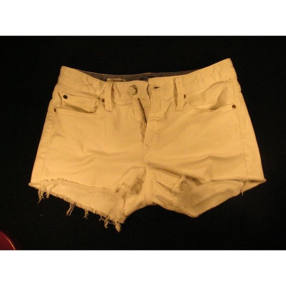 GAP 1969 ORIGINAL JEANS SHORTS Womens W 29 MEASURED TAG:27/4r White Short Cutoff - Picture 1 of 11